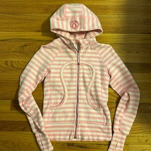 Lululemon pink striped scuba hoodie